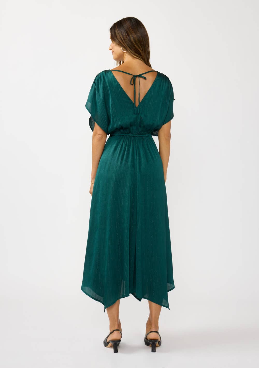 Batwing Sleeve Handkerchief Hem Dress