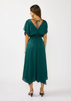 Batwing Sleeve Handkerchief Hem Dress