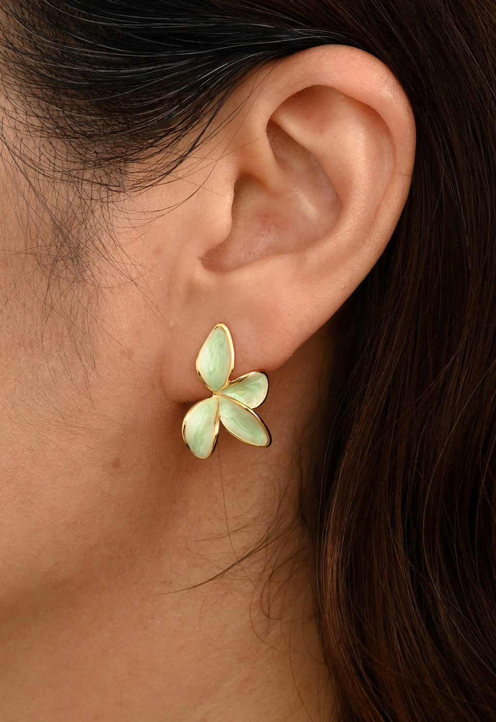 Poised Petal Earrings in Mint