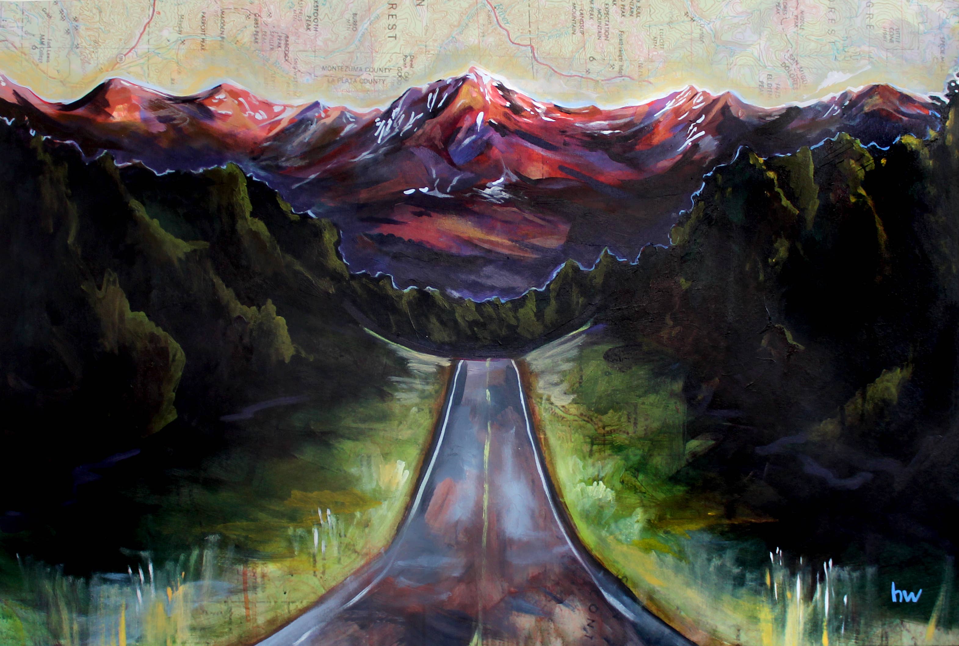 Montezuma Highway Map Art