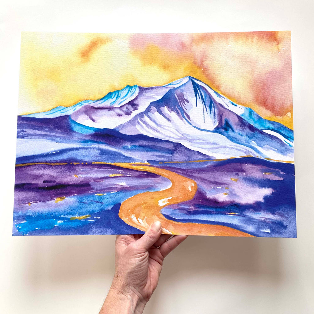 Mountain Art 12x16 print: Gold Mountain