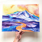 Mountain Art 12x16 print: Gold Mountain