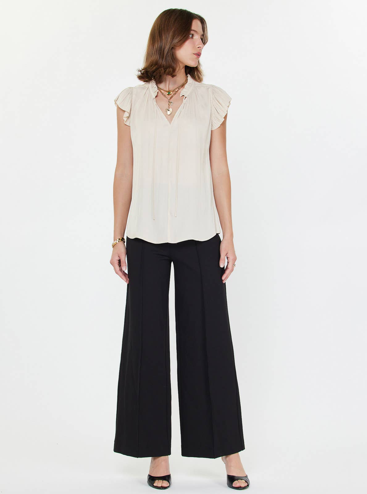 Margot Pleated Sleeve Blouse