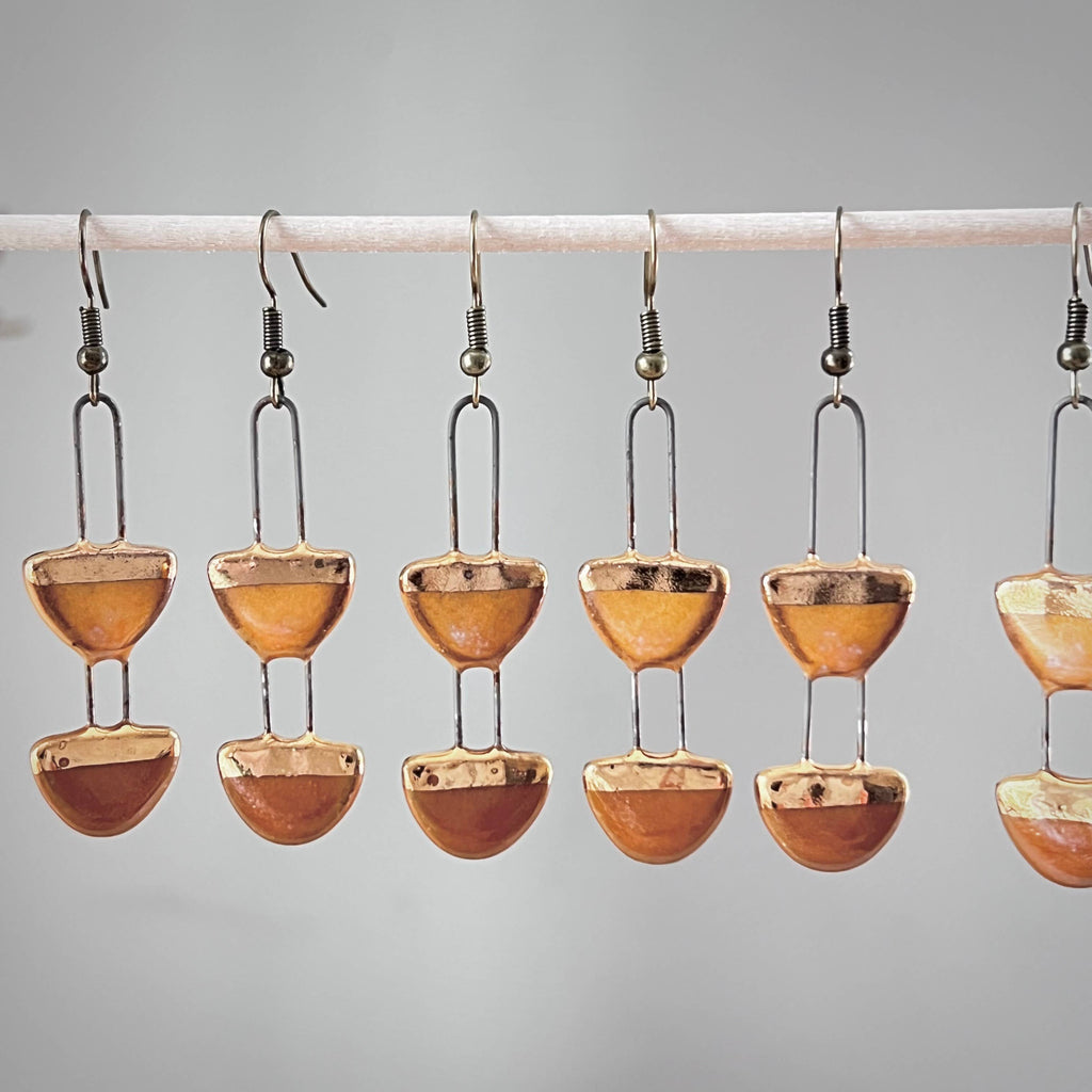Yellow and Orange Two Toned Earring