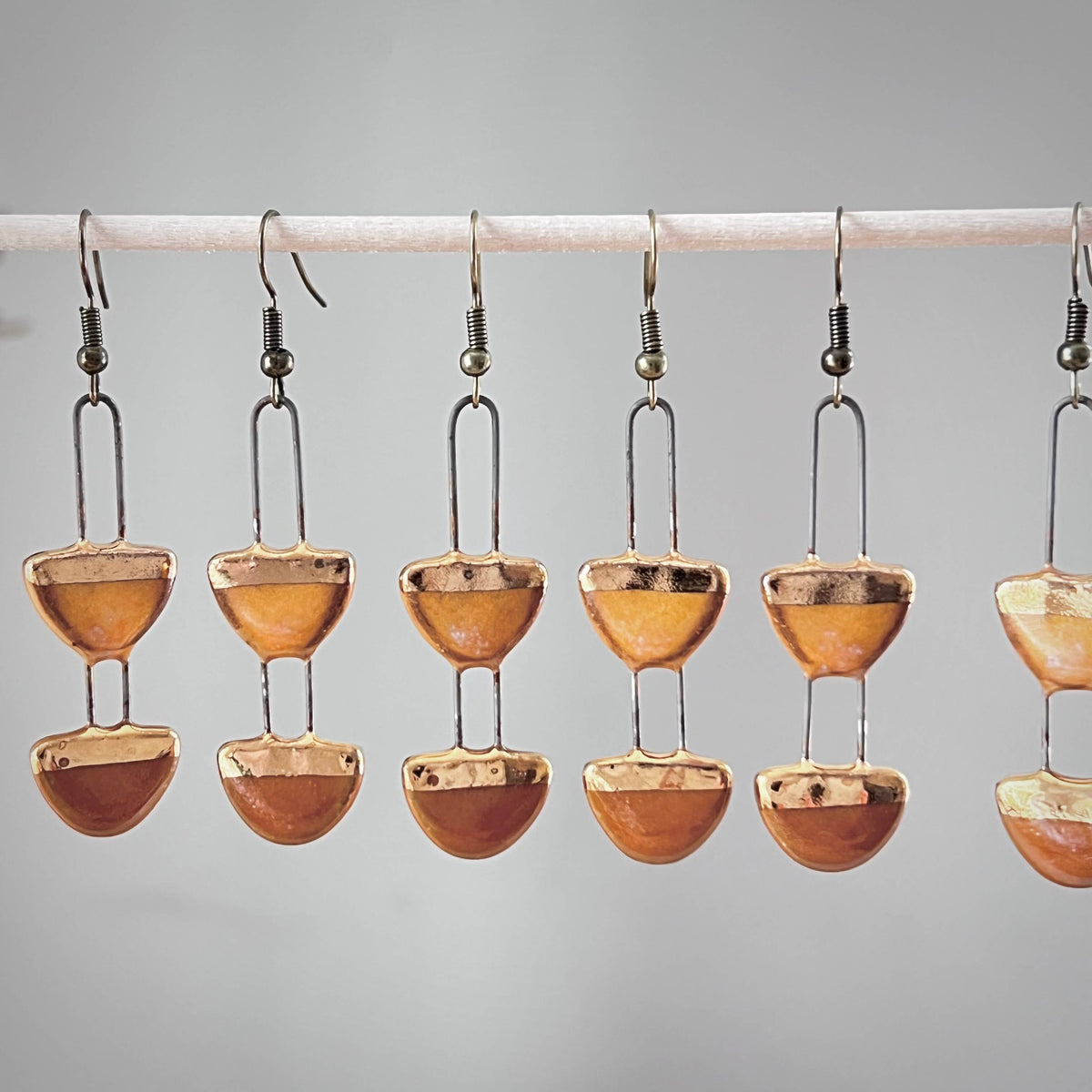 Yellow and Orange Two Toned Earring