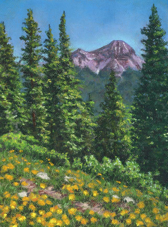 Dandelions Engineer Mountain Art Print