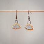 White Mini Cloud Gold Lining Ceramic Earrings