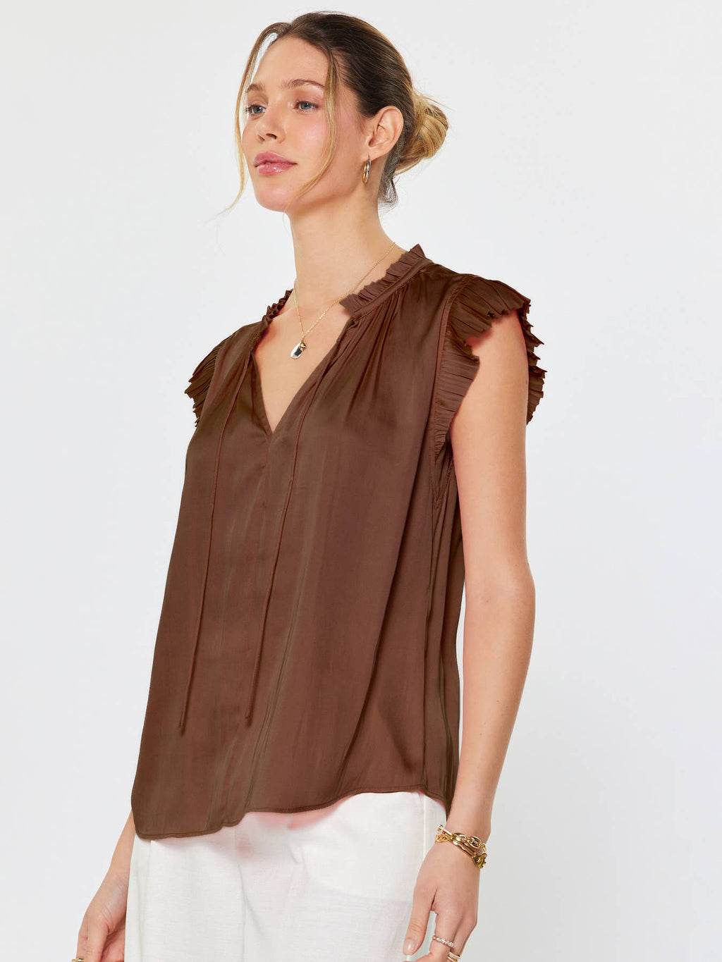 Margot Pleated Sleeve Blouse