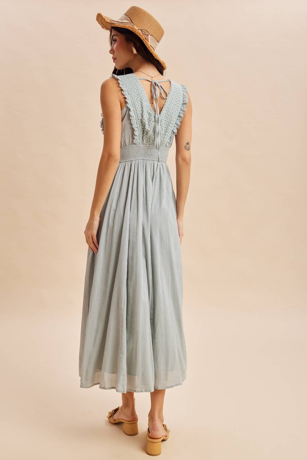 EYELET LACE MAXI DRESS
