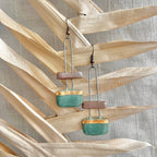 Patina Green and Natural Clay Earrings
