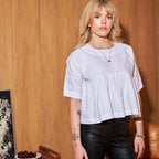 Boxy Ruffle Blouse - White