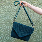 Teal Suede Woven Everyday Bag