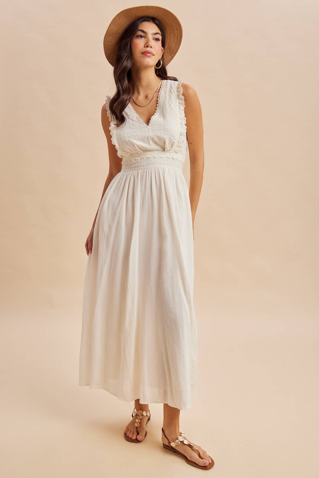 EYELET LACE MAXI DRESS