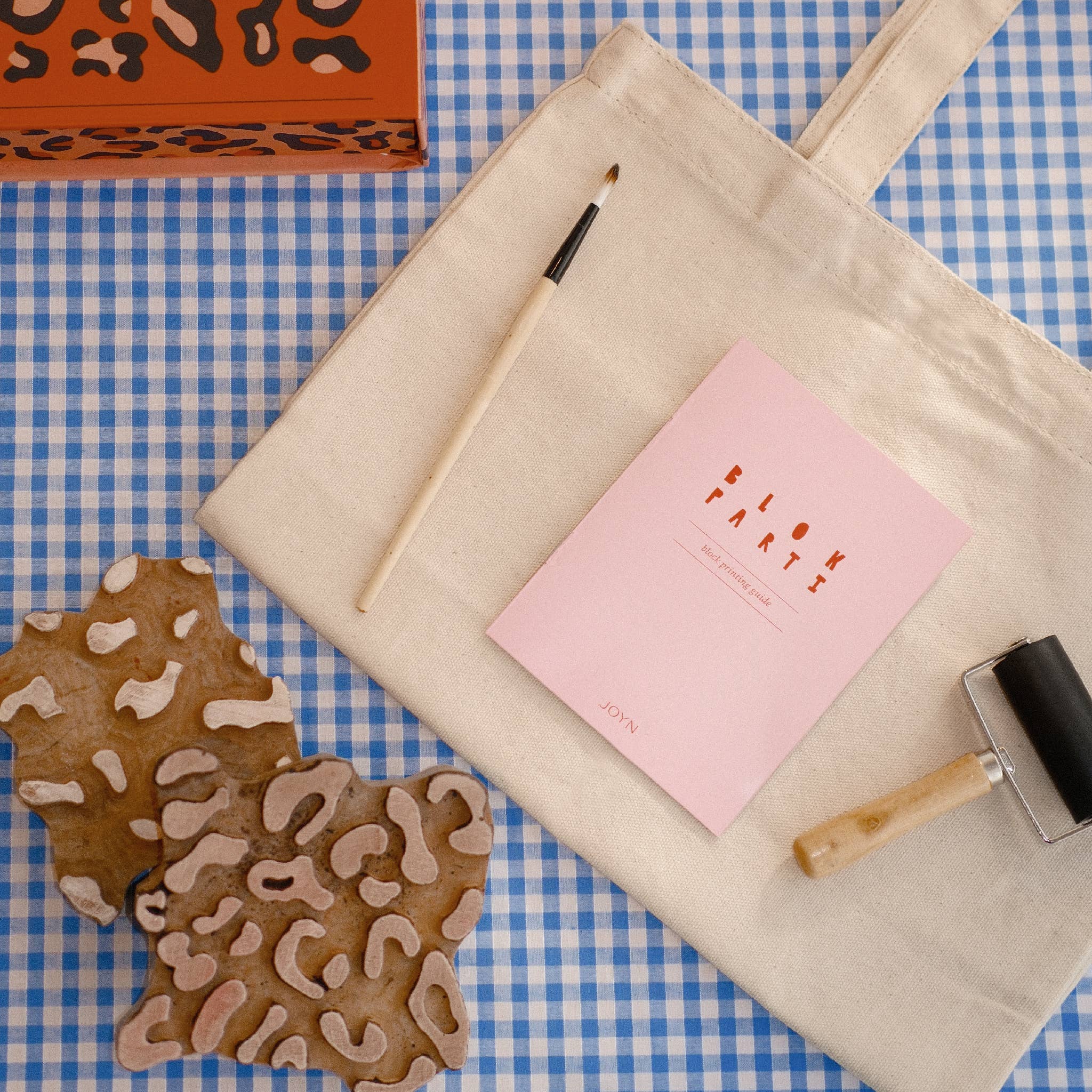 BLOK PARTI Block Printing Kit - Leopard Print Tote Bag