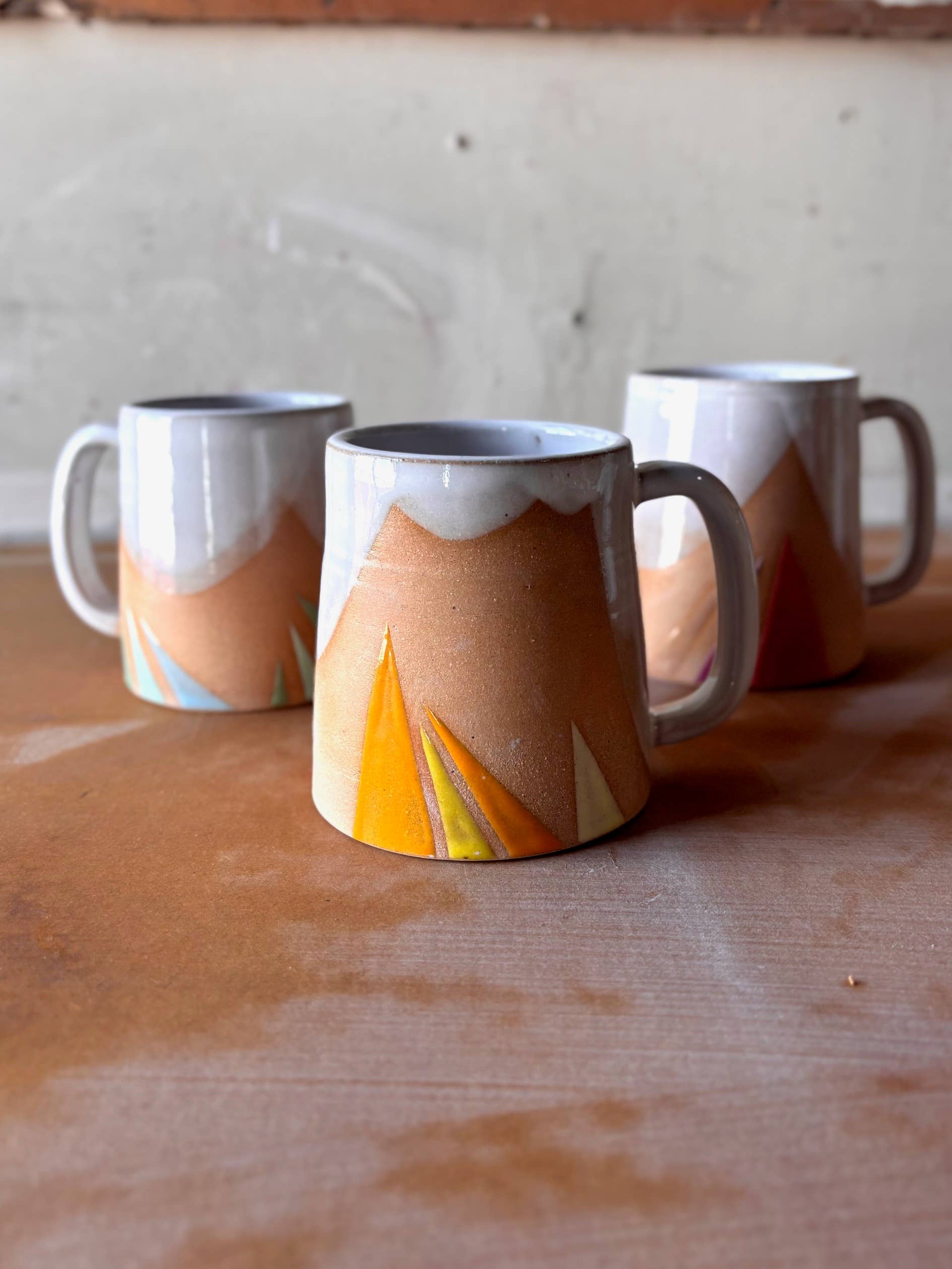 Triangles Geometric Mug Handmade Ceramic