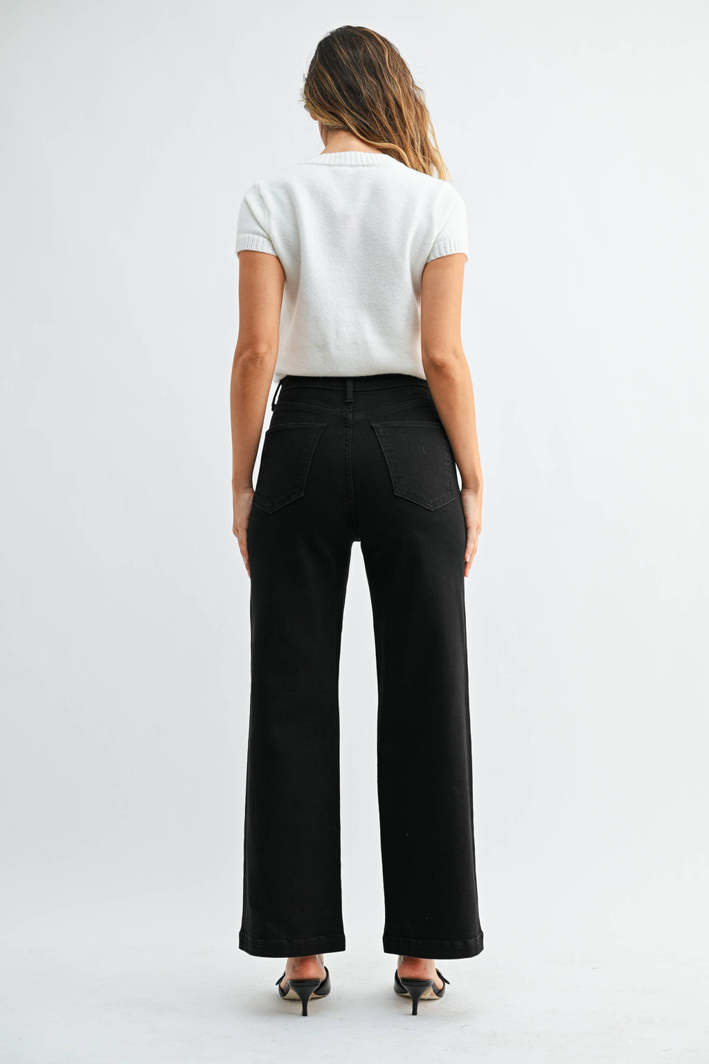 Black Patch Pocket Wide Leg