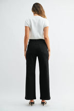 Black Patch Pocket Wide Leg