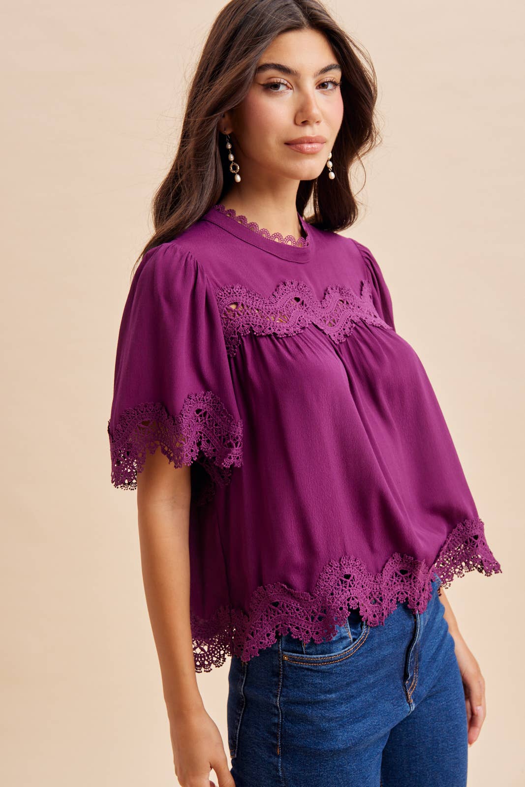 LACE TRIM TOP