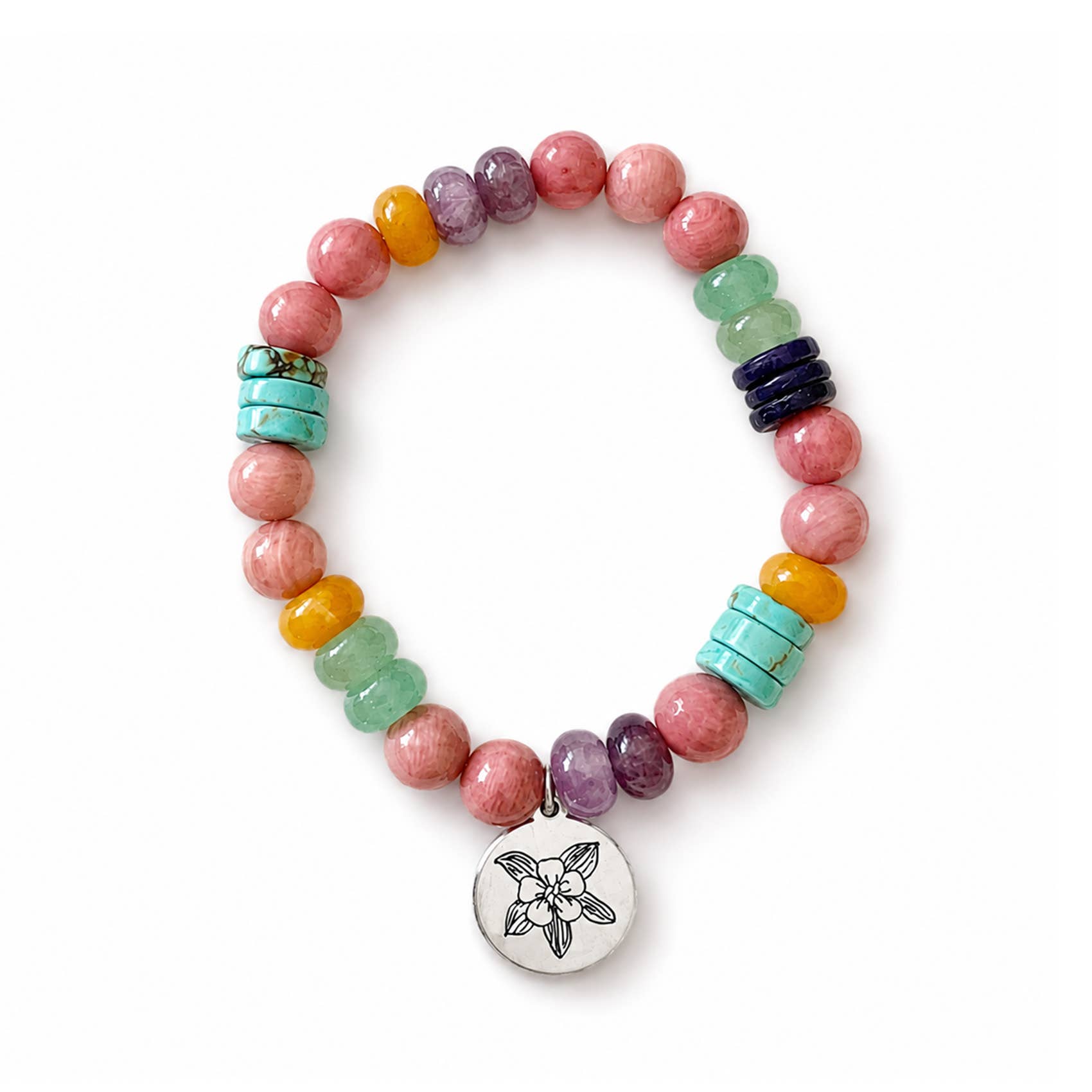 Colorado Wildflowers Bracelet  |  Souvenir Gemstone Bracelet