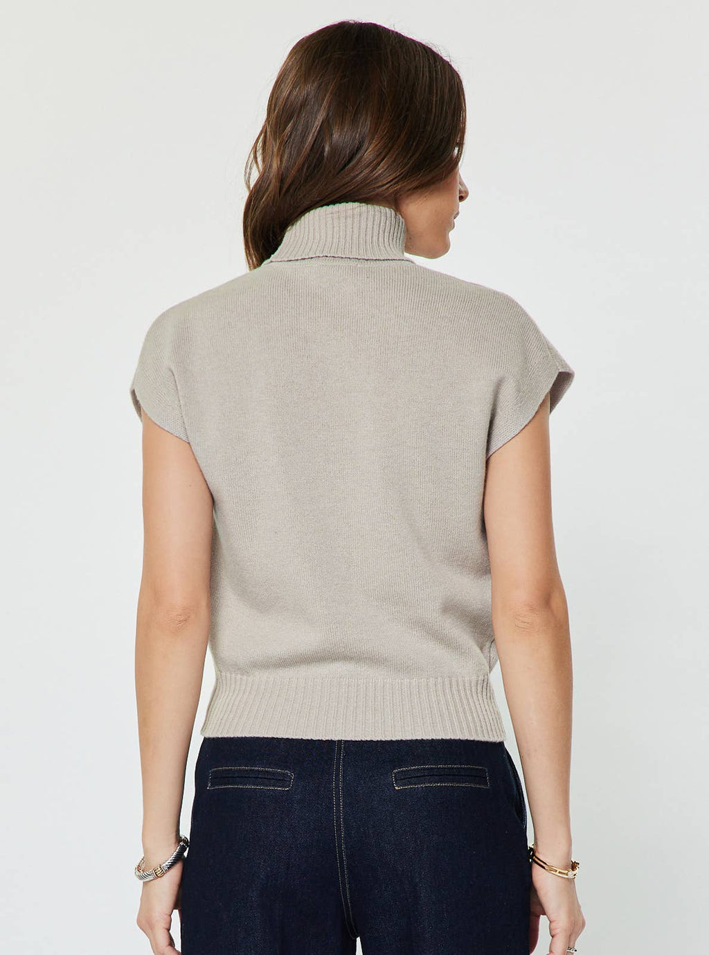 Turtleneck Short Sleeve Knit Sweater