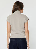 Turtleneck Short Sleeve Knit Sweater