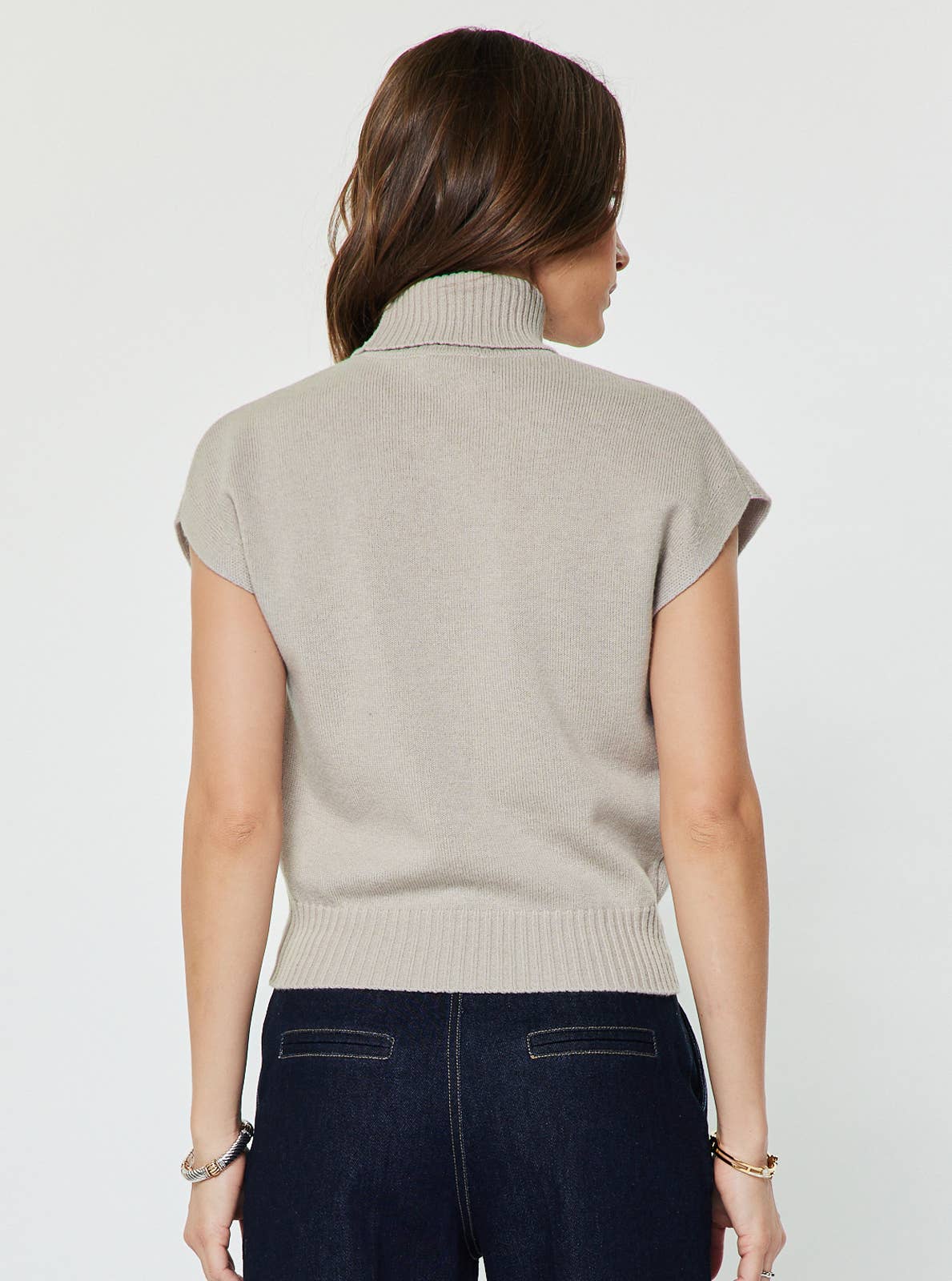 Turtleneck Short Sleeve Knit Sweater