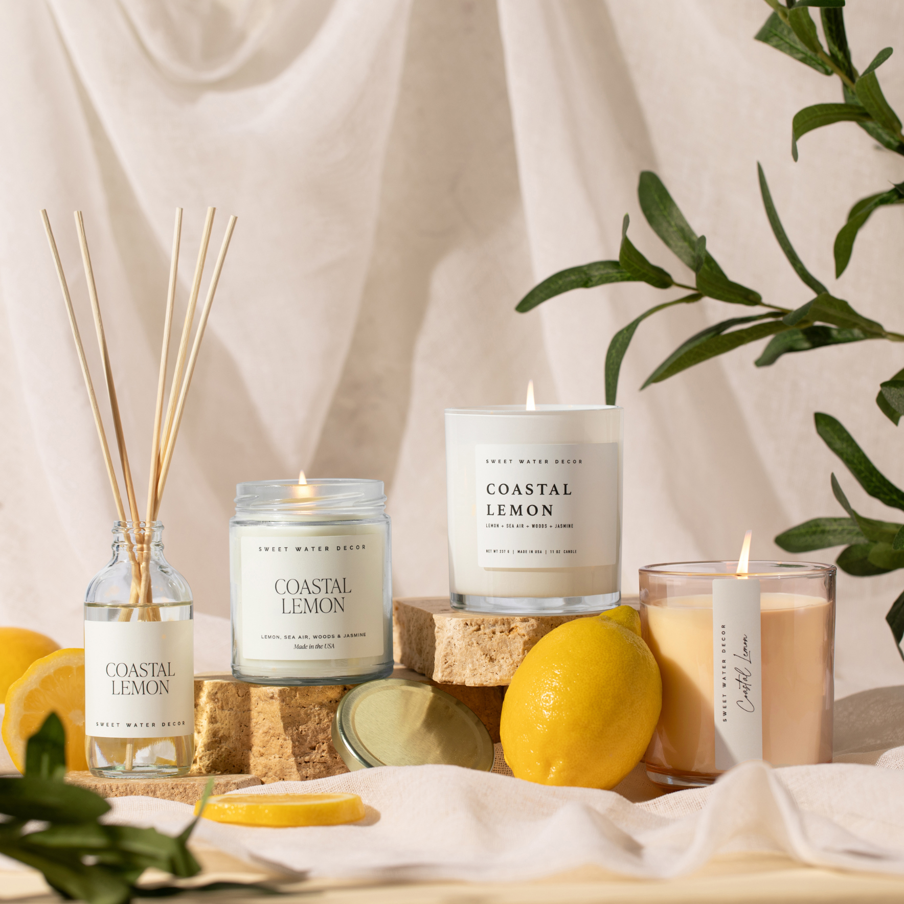 Coastal Lemon Reed Diffuser - Gifts & Home Decor