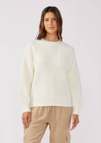 Multi-Pattern Dropped Shoulder Sweater