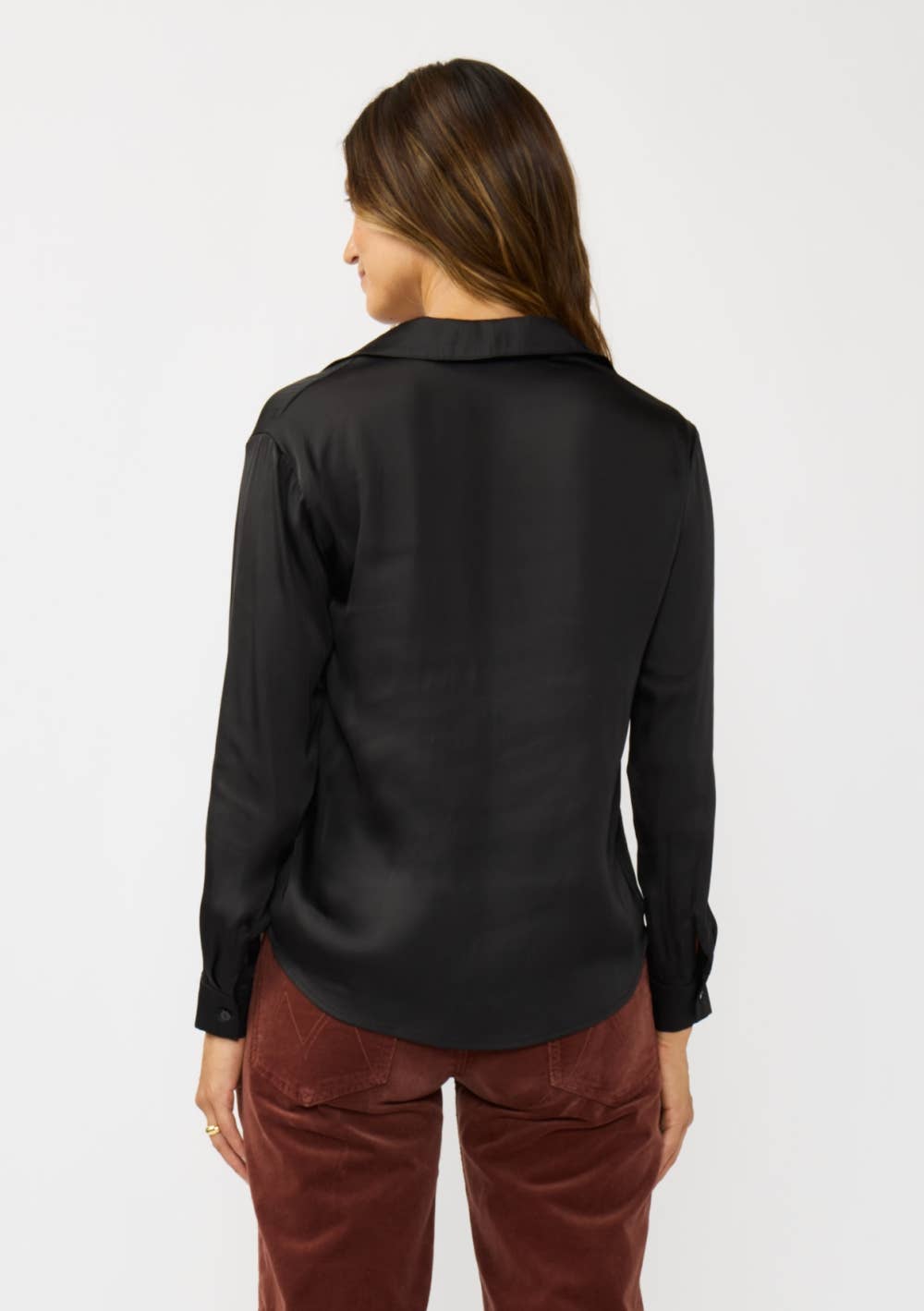 Split Neck Satin Blouse