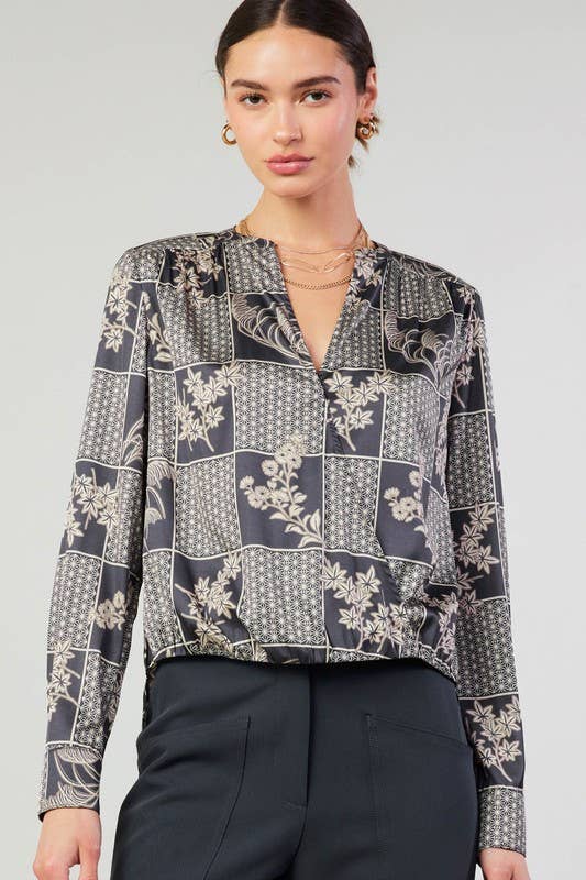 Floral Print Surplus Top