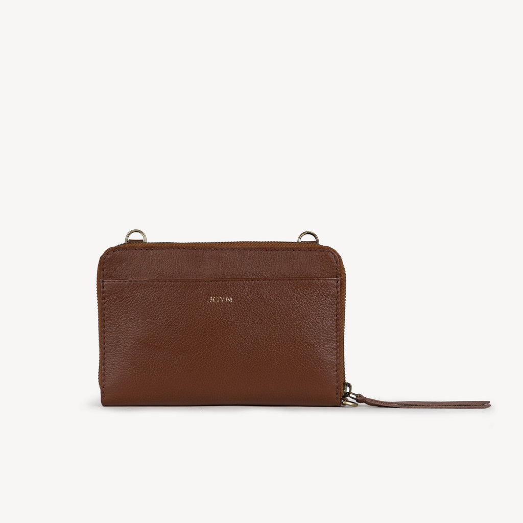 Pebbled Leather Crossbody Wallet - Vintage