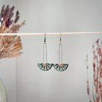 Turquoise Sun Burst Ceramic Earrings
