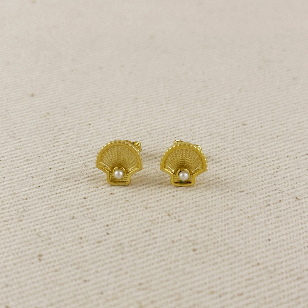 18k Gold Filled Seashell Stud Earrings
