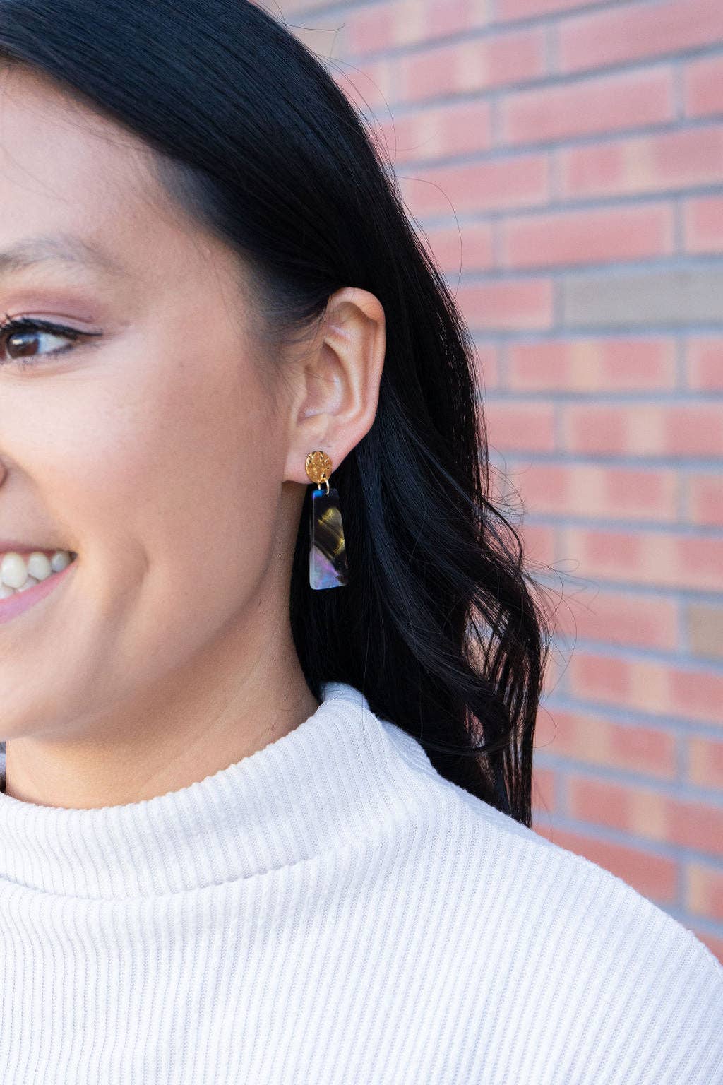 Mia Mini Earrings- Midnight Opal