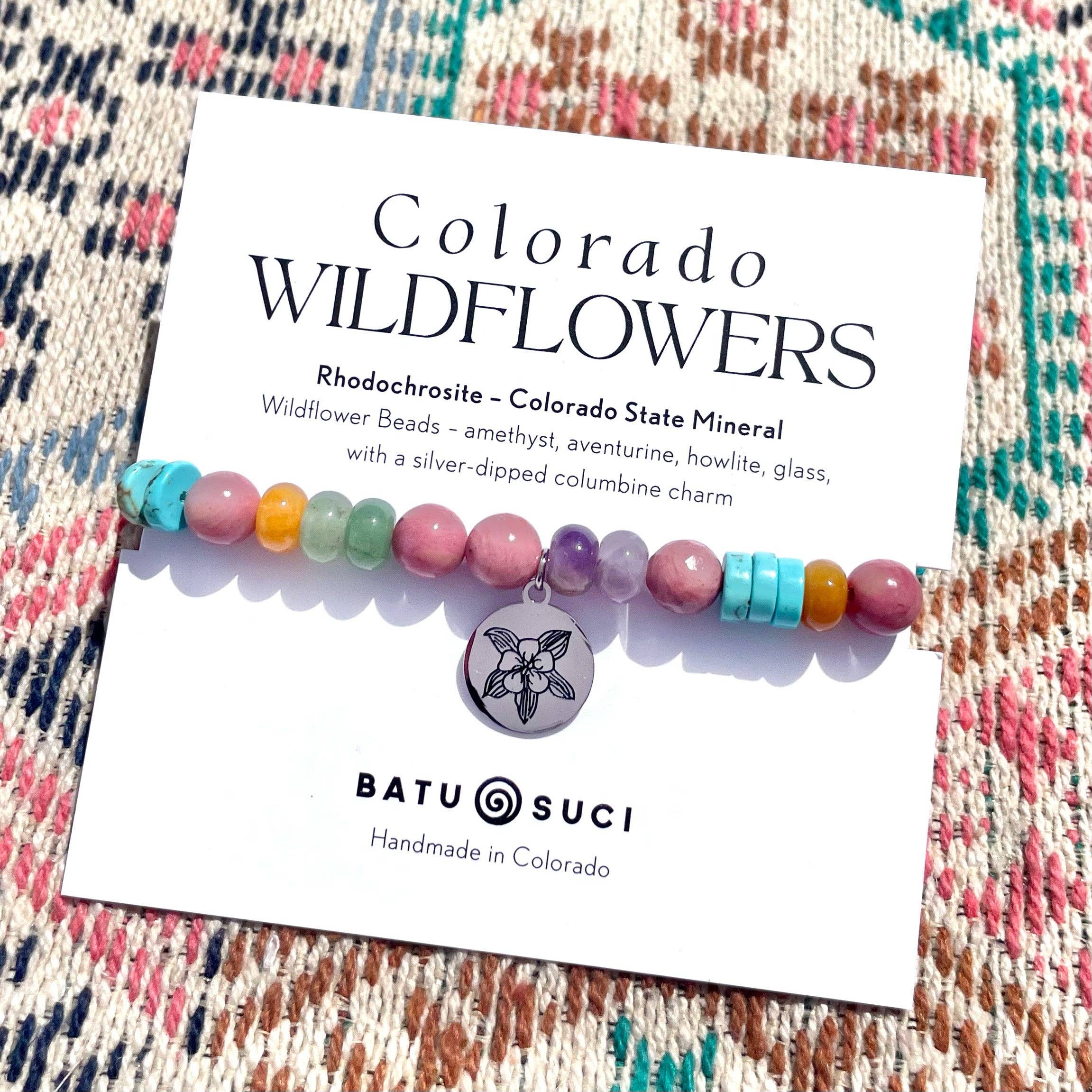 Colorado Wildflowers Bracelet  |  Souvenir Gemstone Bracelet