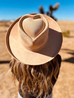 Vegan Suede Pencil Curl Brim Sweetheart Crown Fedora Hat
