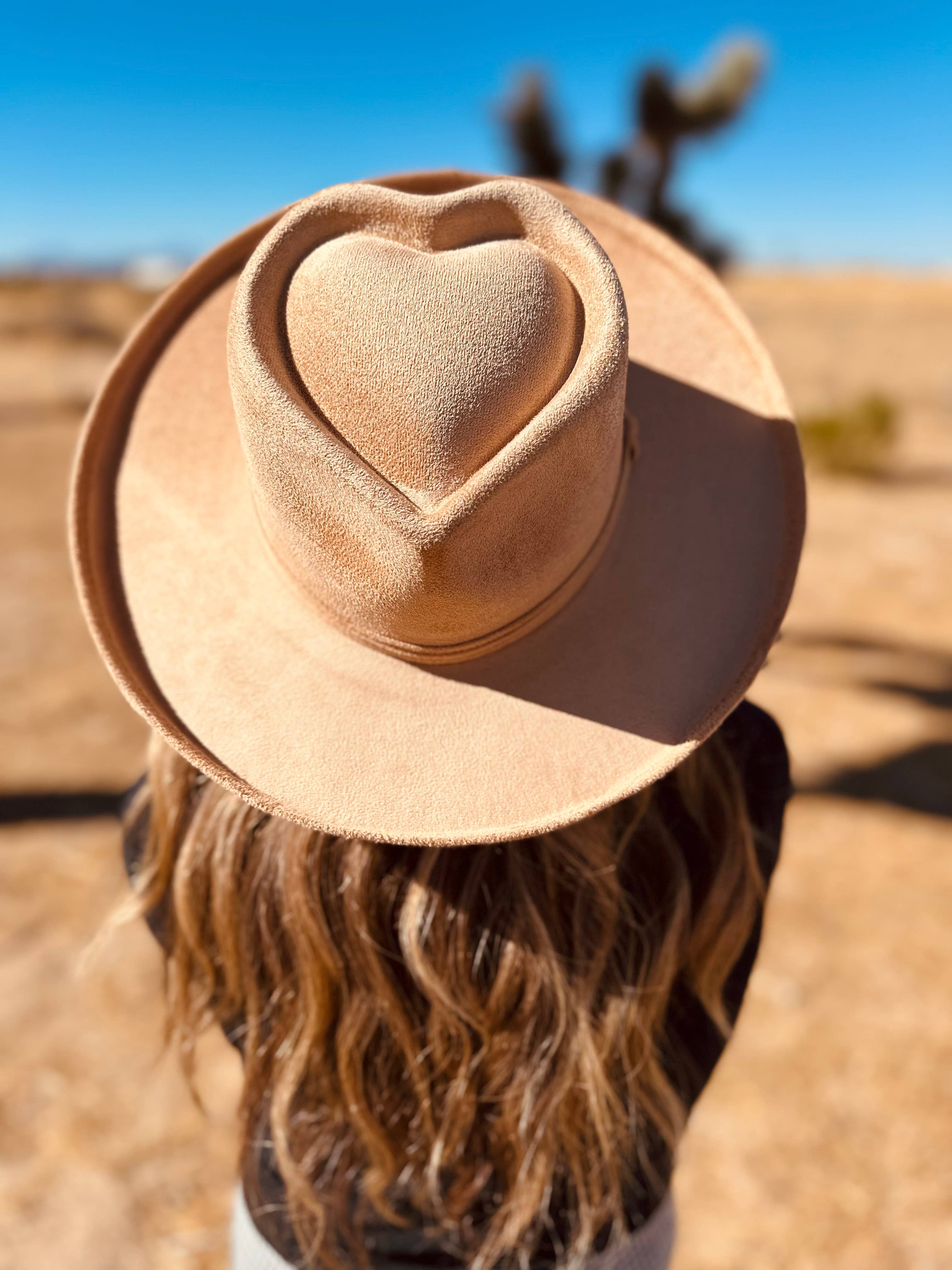 Vegan Suede Pencil Curl Brim Sweetheart Crown Fedora Hat
