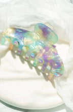 Oval Acetate Hair Claw in Nightshade Nectar