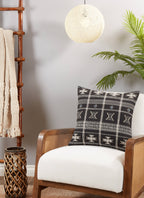 Embroidered Mudcloth Throw Pillow
