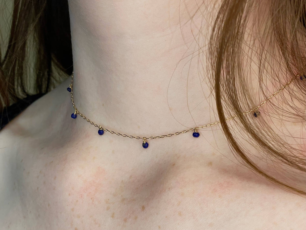 Stone Bead Choker Necklace