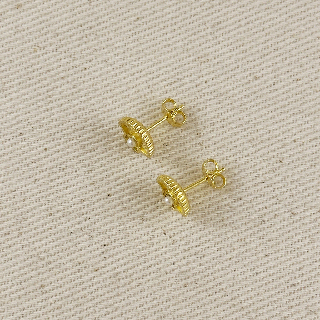 18k Gold Filled Seashell Stud Earrings