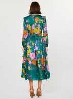 Floral Printed Ruffled Midi Dress
