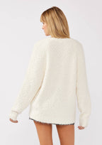 Hi-Low Fuzzy Pullover Sweater