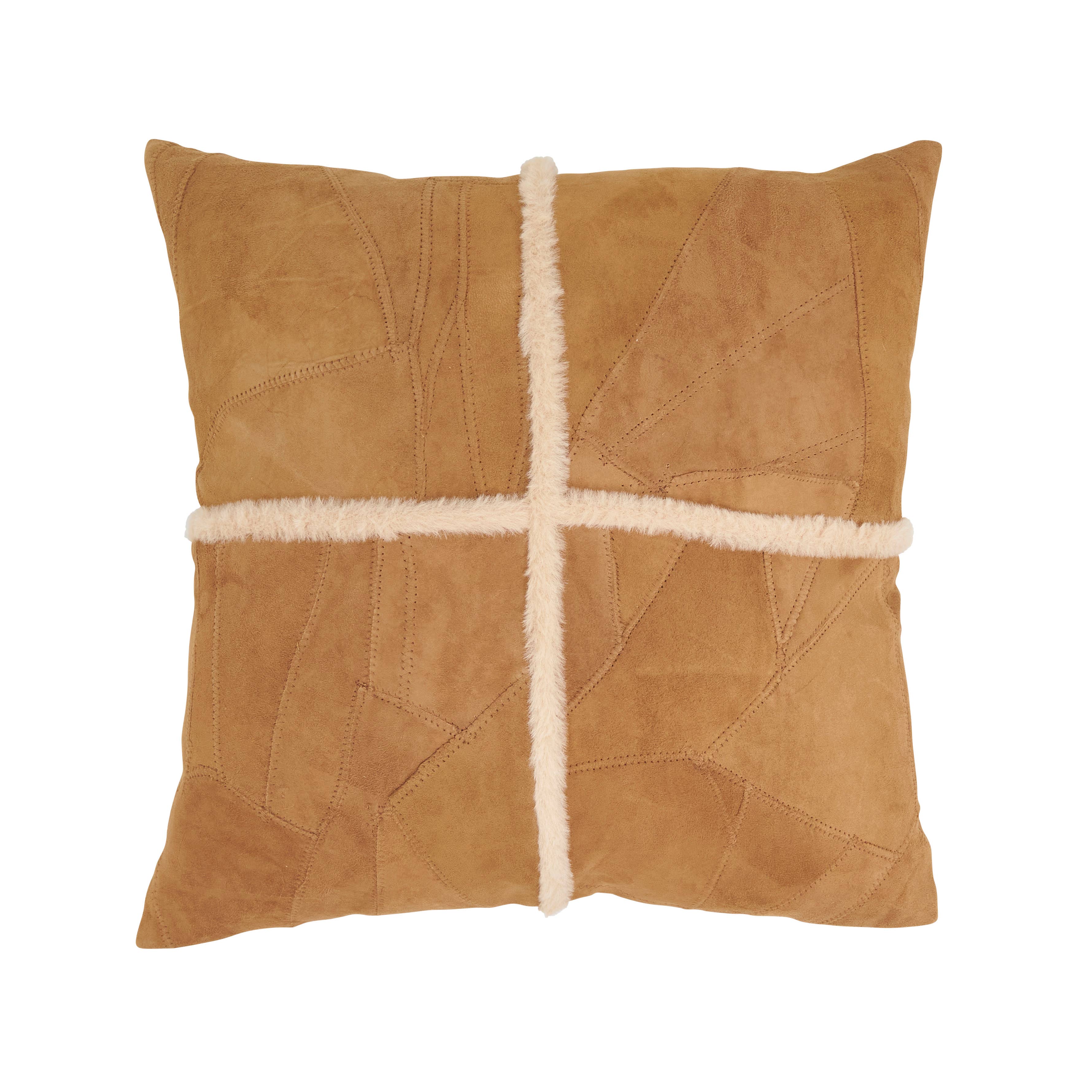 Distinctive Patchwork Leather Pillow