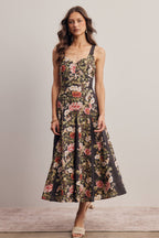 Floral Panel Midi Dress