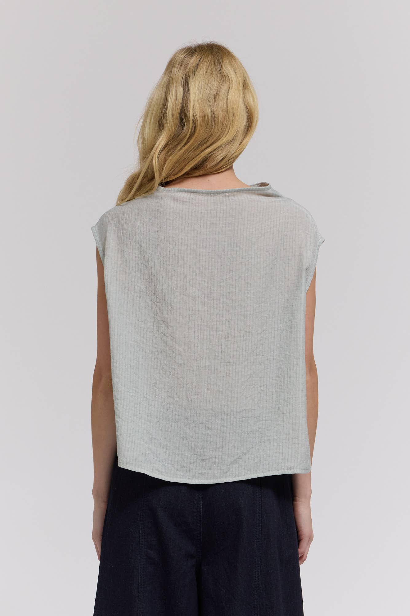 Mock Neck Loose Fit Textured Top
