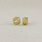 CZ Leaf Clicker Hoop Earrings