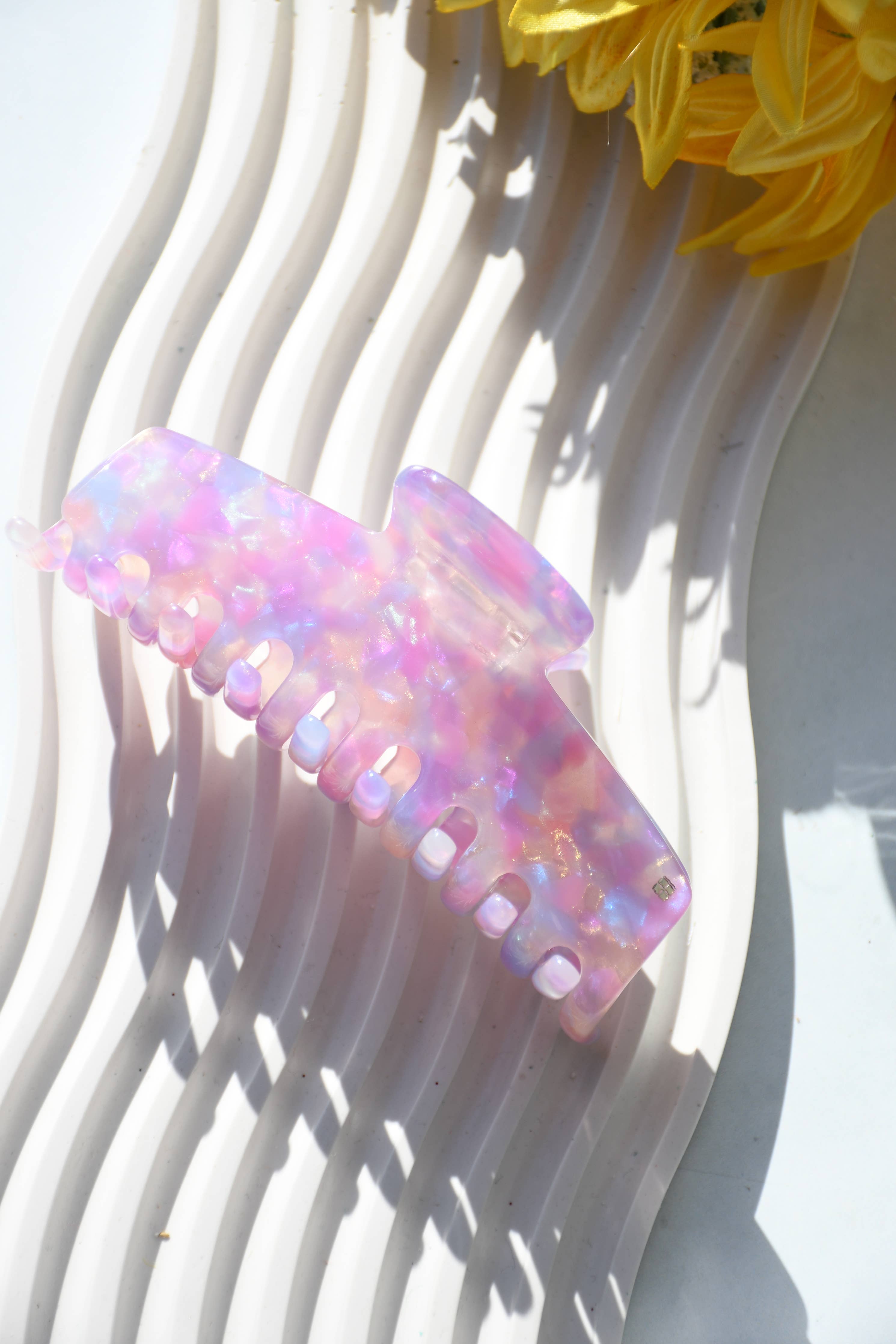 Rectangle Acetate Hair Claw in Enchanted