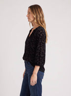 V-Neck Floral Burnout Top