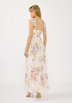 Ruffle V Neck Maxi Dress